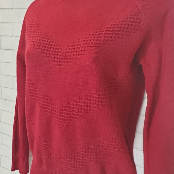 Yuna Burgundy Crew Neck Sweater - Picture 3 of 14